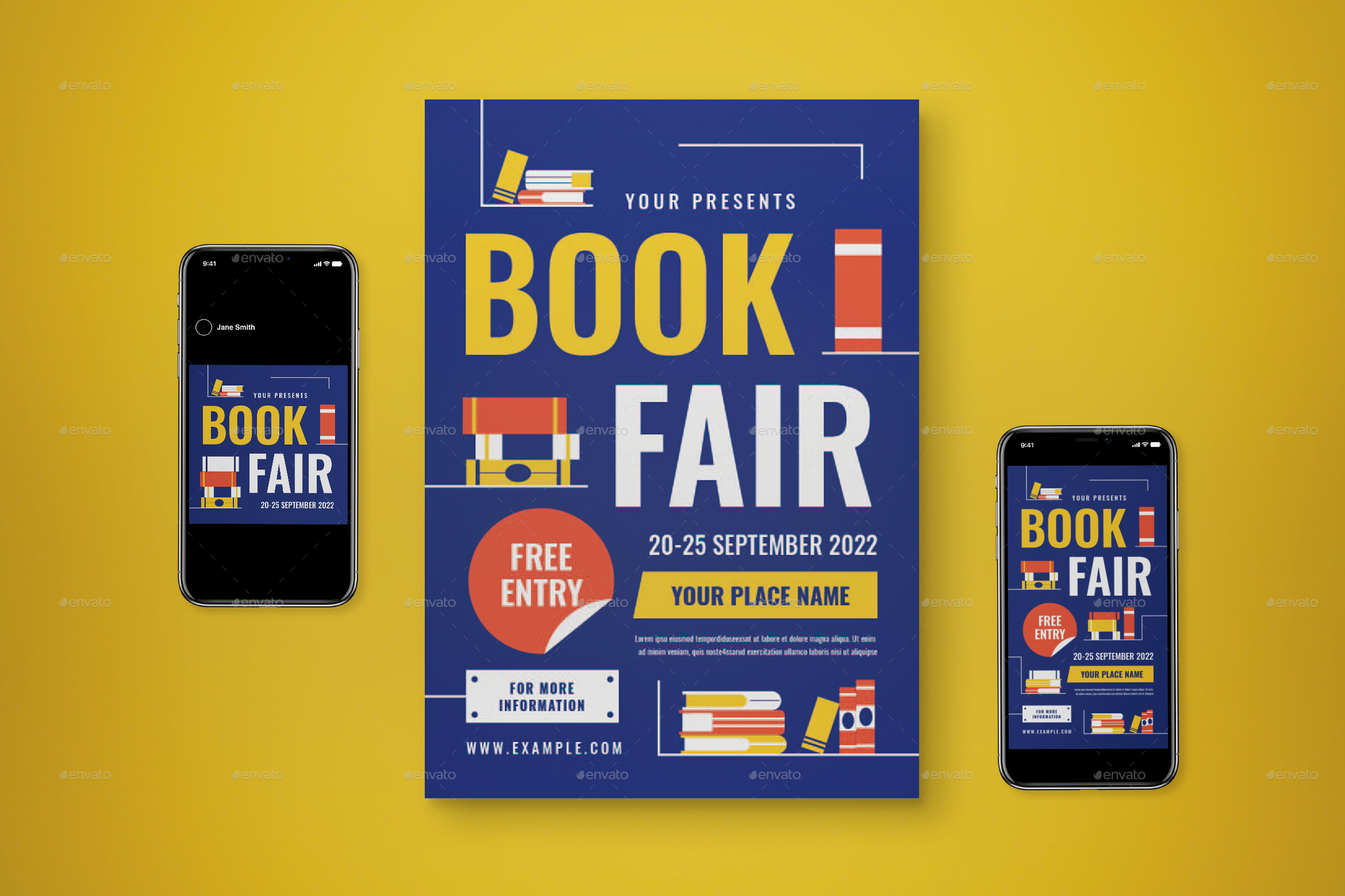 Book Fair Flyer Set, Print Templates | GraphicRiver