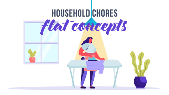 Household chores  - Flat Concept