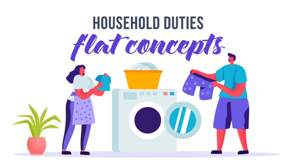Household duties - Flat Concept