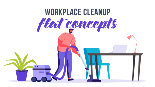 Workplace cleanup - Flat Concept