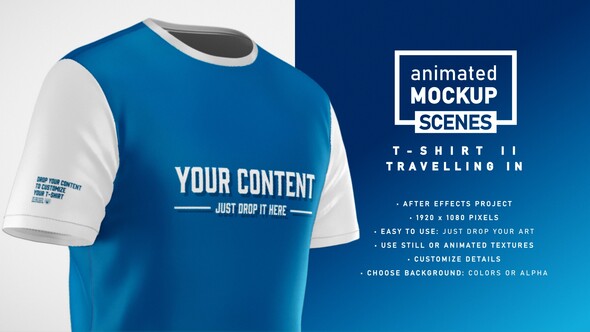 T-shirt II Travelling In Template - Animated Mockup SCENES
