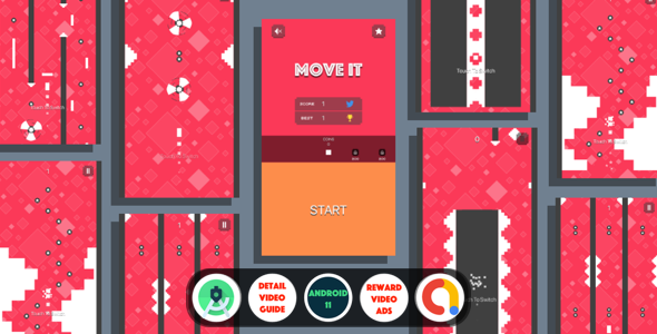 Move It : (Android Studio+Admob+Reward Video+Inapp+Leaderboard+ready to publish) Nulled