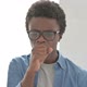 Portrait of Sick Young African Man Coughing - VideoHive Item for Sale