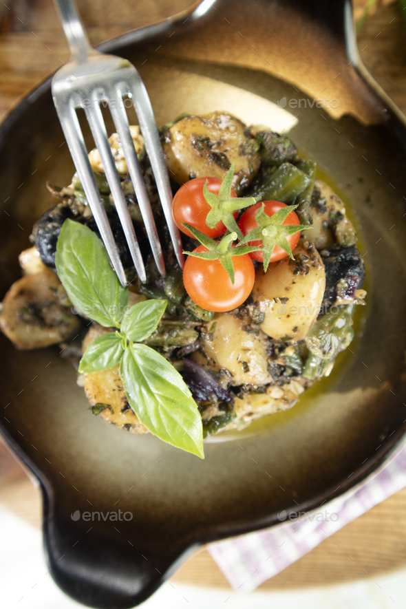 Fragrant and refreshing Ligurian salad ideal for the summer season - Stock Photo - Images