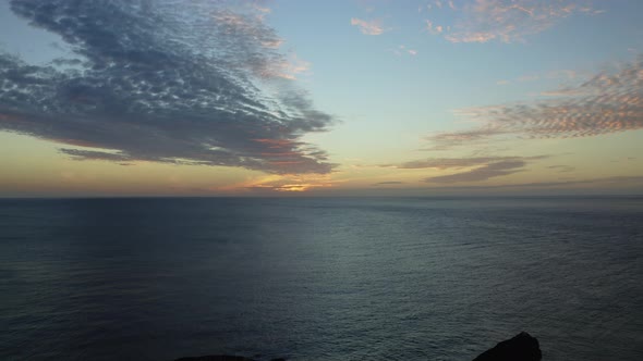 Fiji Islands - The Glorious Sunset Scenery Of Calm Blue Ocean Under The Colourful Sky In The Beautif alt