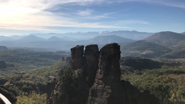 Scene with natural  formations in Western Bulgarian canyon 4K 2160p 30fps UltraHD footage - Group of alt