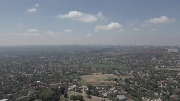 Landscape of Johannesburg with Downtown Seen in Horizon