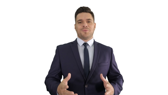 Businessman Manager Giving Short Business Tips Training alt