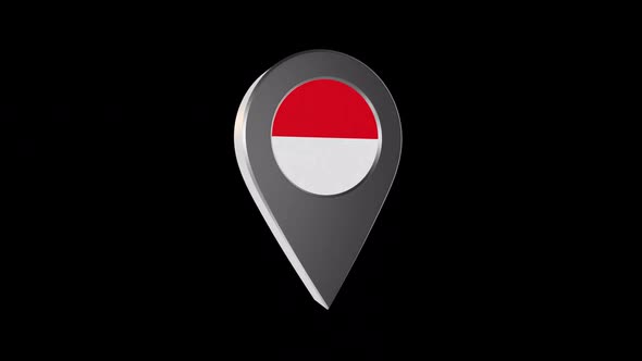3d Animation Map Navigation Pointer With Indonesia Flag With Alpha Channel - 2K alt