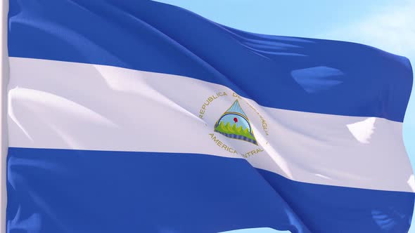 Nicaragua Flag Looping Background