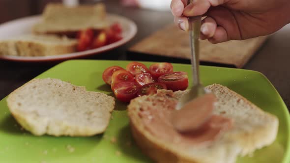 Cooking process on wood table alt