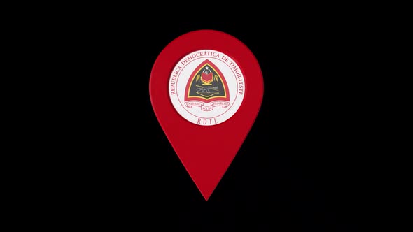 3D Rotating Pin Icon Animation With East Timor Coat Of Arms Alpha Channel 2K alt