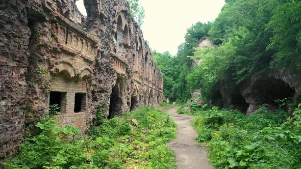 Drone Footage of Tarakaniv Fort Fortress Ruins Ukraine alt