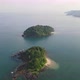Aerial view and fly over small island in ocean with bright light in the morning of Andaman Thailand - VideoHive Item for Sale