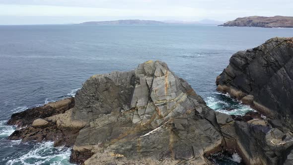 Aerial View of the Coastline at Dawros in County Donegal  Ireland alt