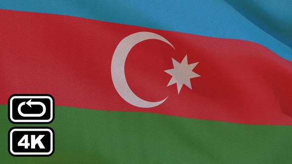 Azaerbaijan Flag 4K Seamless Loop alt