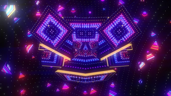 Cosmic Neon Pyramids Music Visual