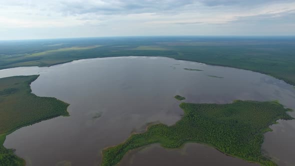 Flight Over Lake And Island