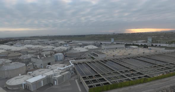 Ariel View Of A Water Treatment Plant