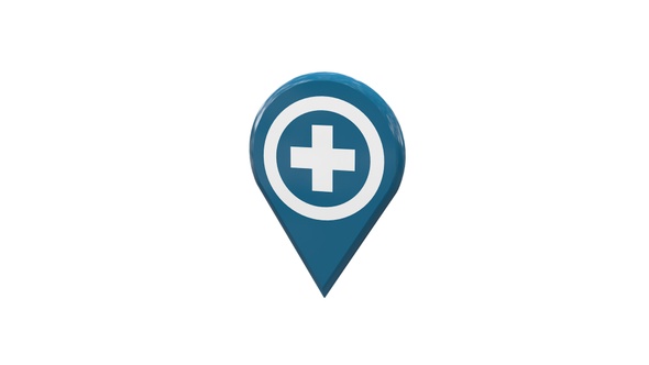Map Location Pin With Doctor Icon Blue V15 alt