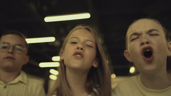 Yelling Teenagers Insulting Class Outcast Close Up alt