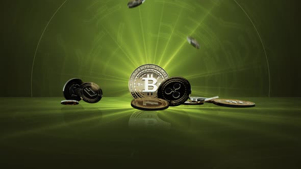 09 - 2 BITCOIN Cryptocurrency Background 4K alt
