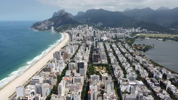Rio de Janeiro Brazil. Tropical beach scenery. Postalcard of coastal city alt