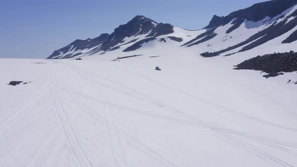 Super Truck Driver Sliding the Snowy Slope