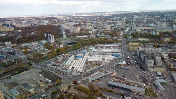 Central Market, city streets in Kharkiv, Ukraine