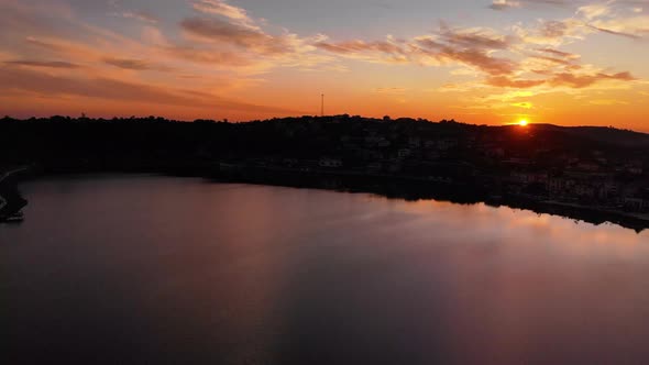 Skyline at Sunset in Albainia Aerial Drone