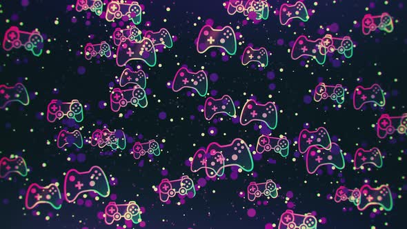 Video Games Background - Colorful Gamepads