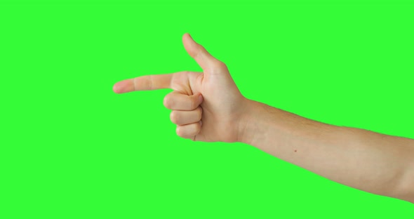 Isolated Man Hand Showing the Hey You Sign Symbol Pointing Something. Pack of Gestures alt