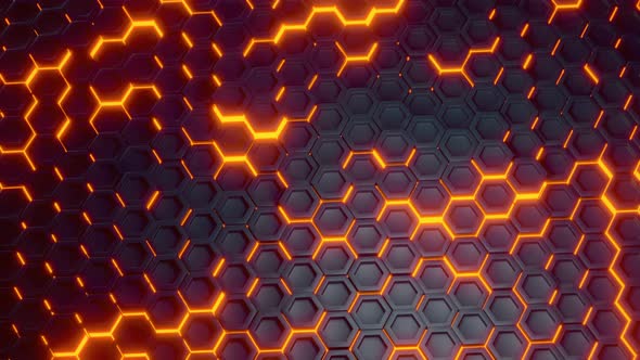 Futuristic Scifi Hexagon Surface Pattern with Offset Effect Loop