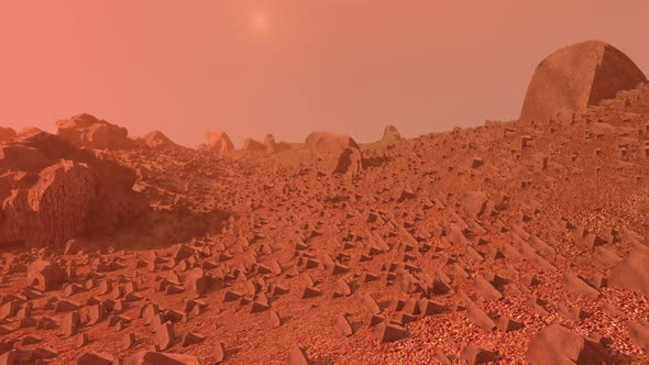 Planet Mars Surface Animation