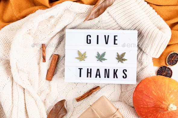 Abstract Thanksgiving flat lay composition - Stock Photo - Images