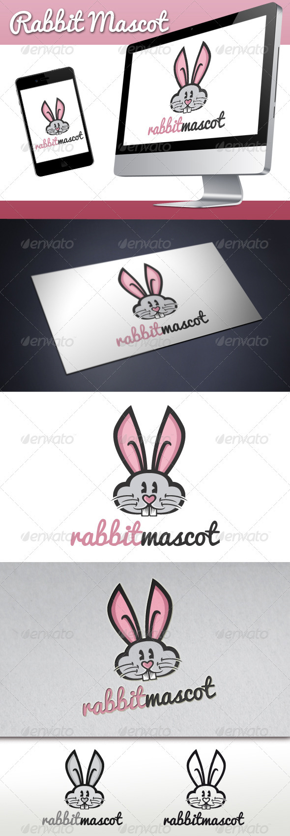 Rabbit Mascot Logo - Animals Logo Templates