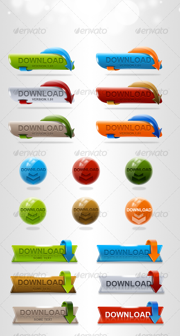 HQ Download Buttons - Buttons Web Elements
