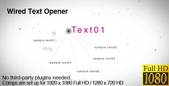 Wired Text Opener - VideoHive 3043389