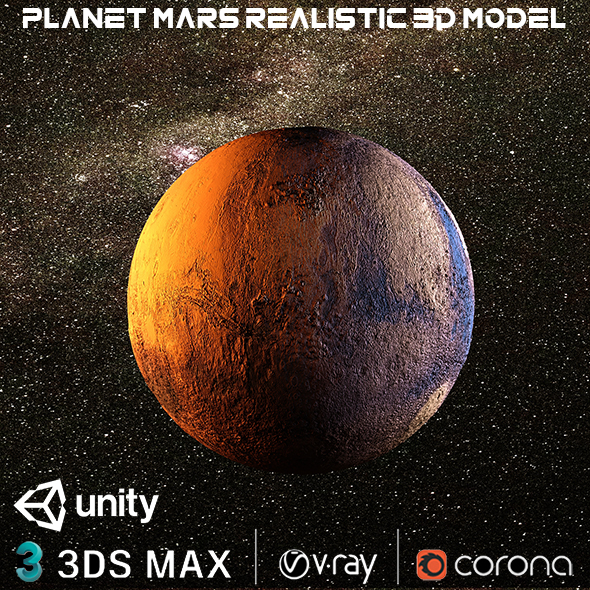 Planet Mars Realistic - 3Docean 33294915