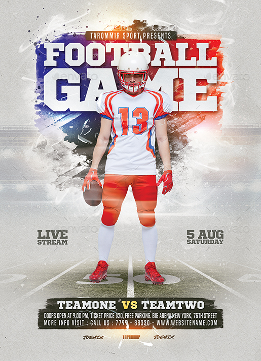 Football Game Flyer, Print Templates | GraphicRiver