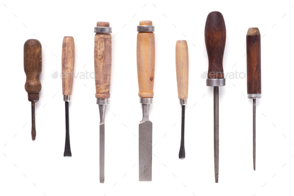 Premium Photo  Chisel tool for woodwork isolated in white background.