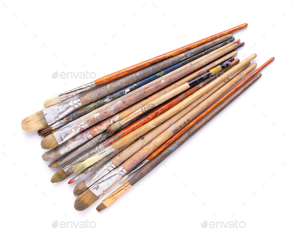 Paint brush for art painting isolated on white background. Paintbrush for oil painting