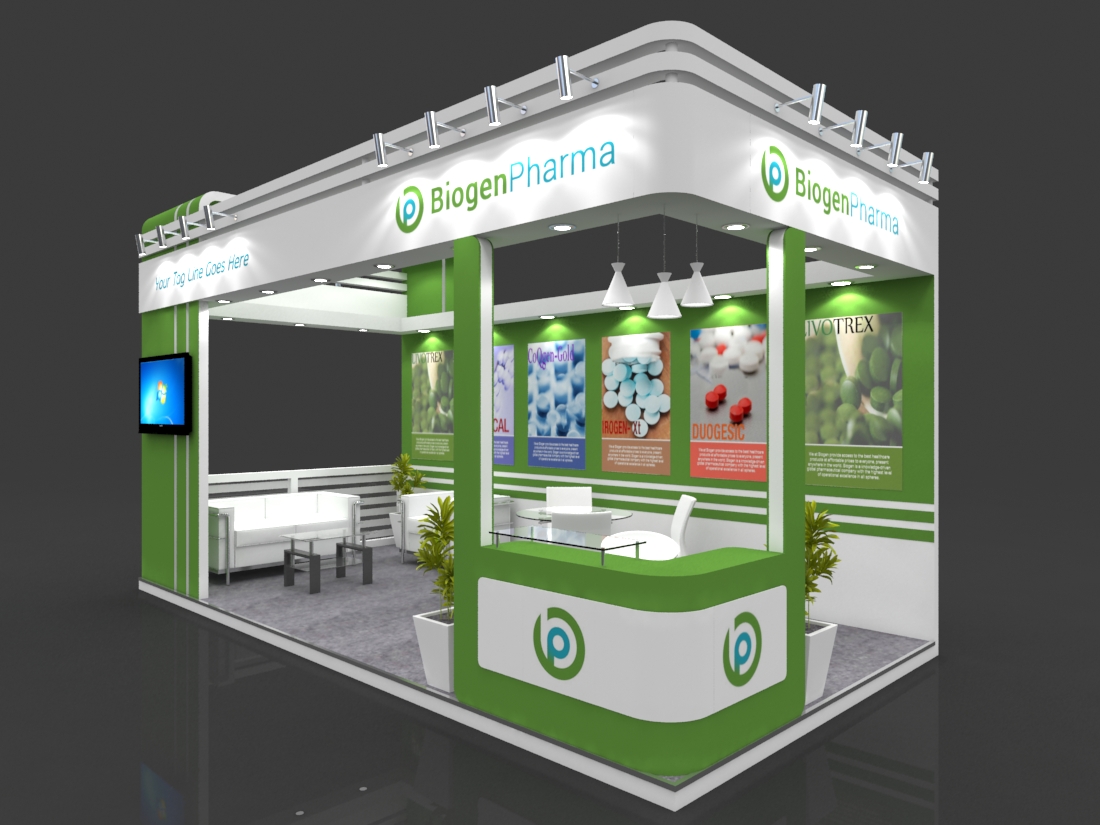 Exhibition Booth 3D Model - 6x3 mtr by piyushp78 | 3DOcean