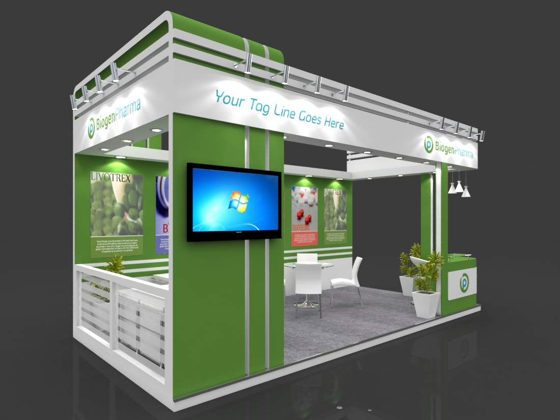 Exhibition Booth 3D Model - 6x3 mtr by piyushp78 | 3DOcean