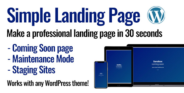 Simple Landing Page for WordPress