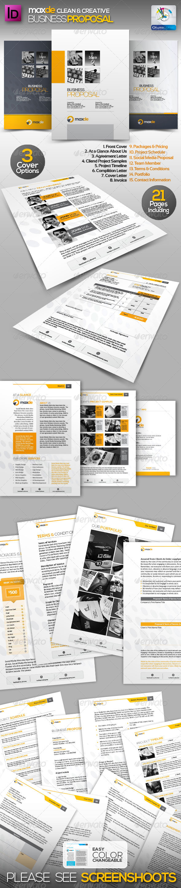 Maxde Clean Business Proposal - Proposals & Invoices Stationery
