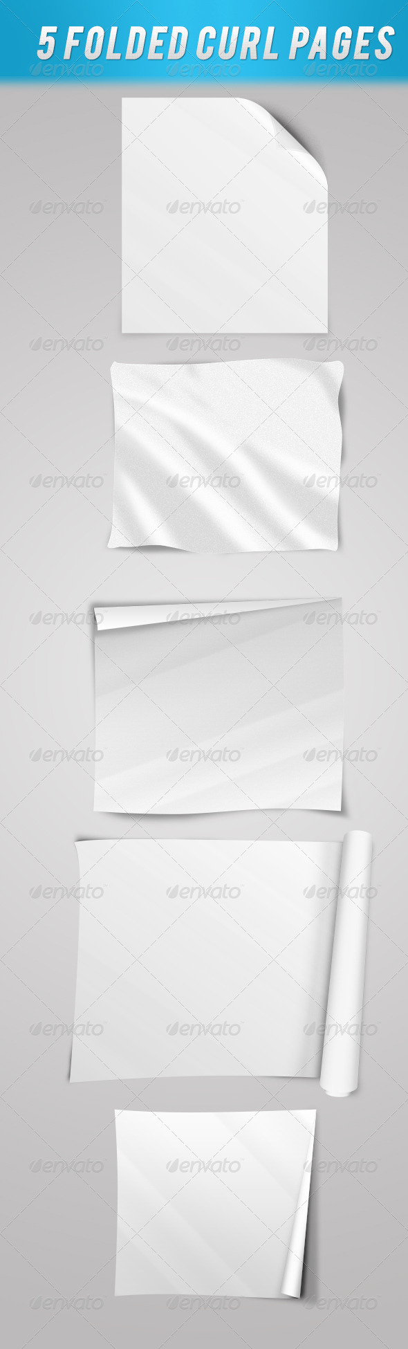 5 Folded Curl Pages - Decorative Graphics