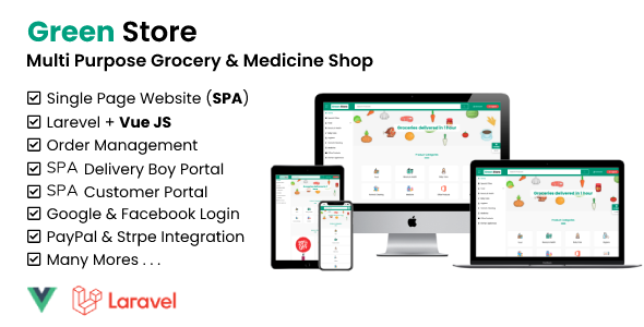 Green Store - Laravel & VUE JS Grocery and Medicine Shop