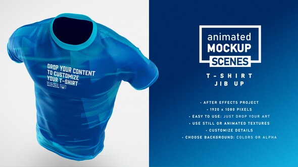 T-shirt Jib Up Mockup Template - Animated Mockup SCENES, After Effects ...