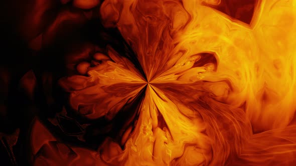 Ink Water Swirl. Parallel Dimension Portal. Black Hole. Golden Paint Circle Motion alt